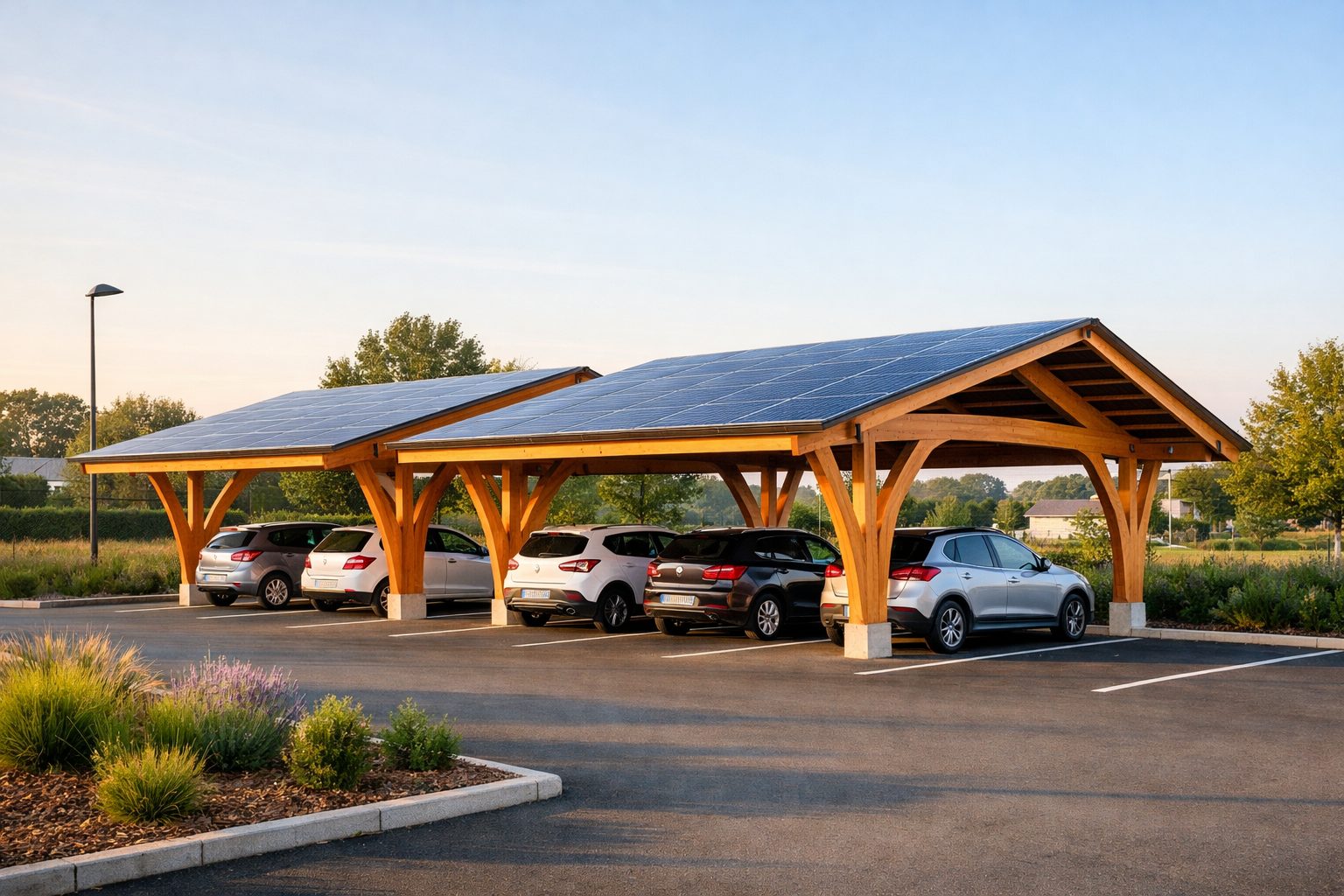 Carport Bois Solaire & Ombrière Photovoltaïque en Kit : Offre B2B Installateurs